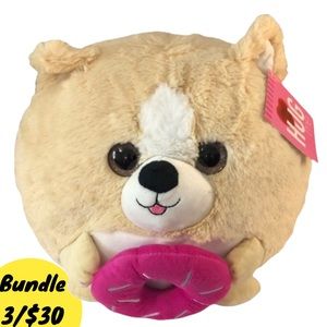 puppy eating a donut plush doll BNWT Plush Animal Stuffed Animals Donuts